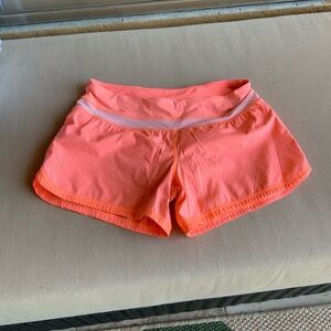 Lululemon striped Coral Athletic Shorts size 6 with 3” inseam